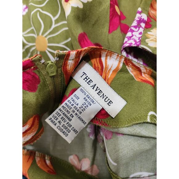 The Avenue Women's Green Sleeveless 100% Rayon Maxi Dress Plus Size 22 - Picture 4 of 5